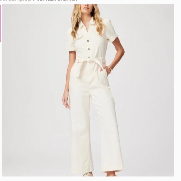 PAIGE Pants - Paige Anessa Jumpsuit in Ivory Size 2